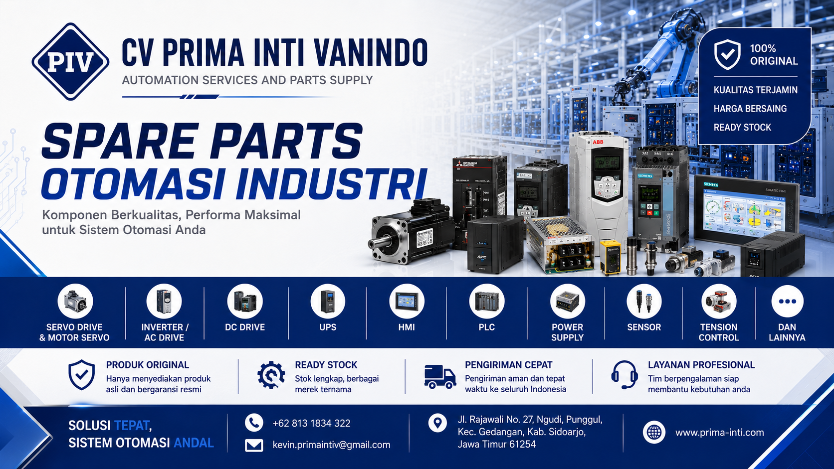 Koleksi komponen otomasi industri terbaru dari CV Prima Inti Vanindo
